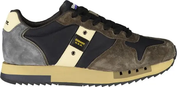 Blue Polyurethane Men Sneaker