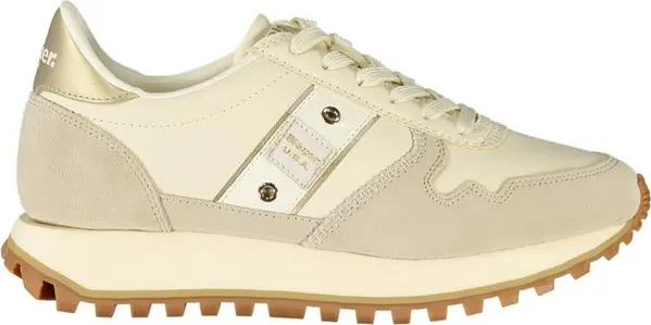 Beige Leather Women Sneaker