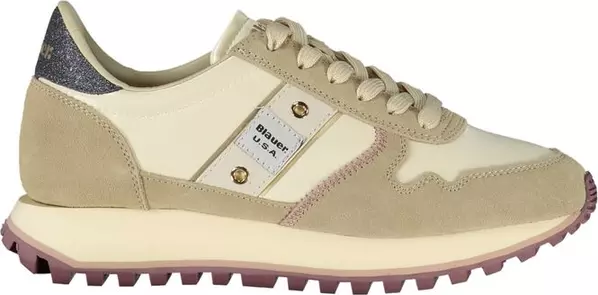 Beige Polyester Women Sneaker