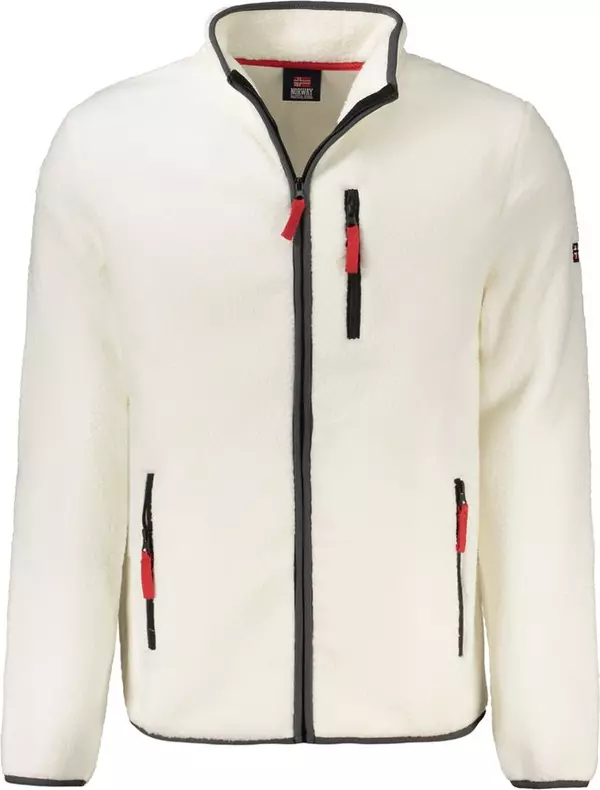 White Polyester Men Sweatshirt