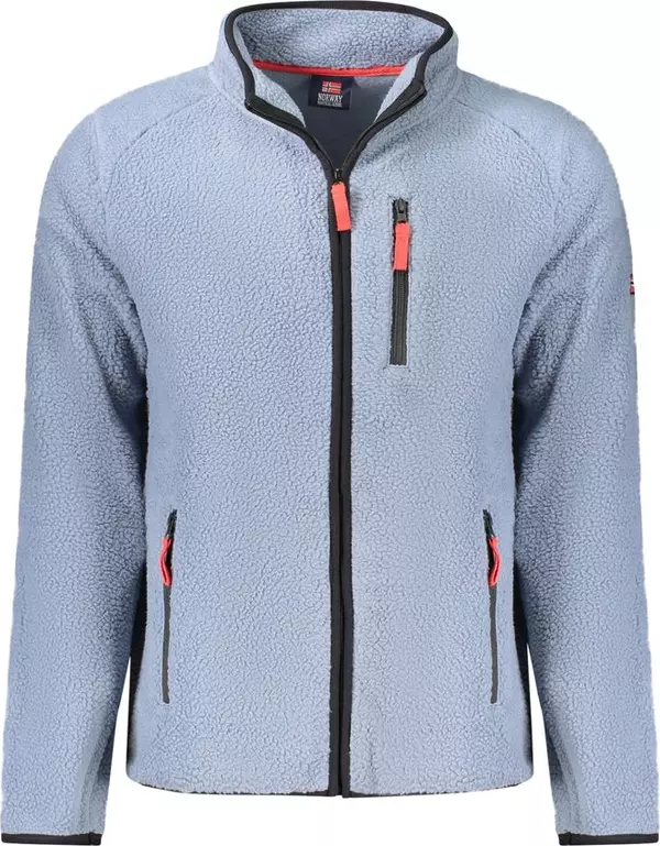 Blue Polyester Men Sweatshirt
