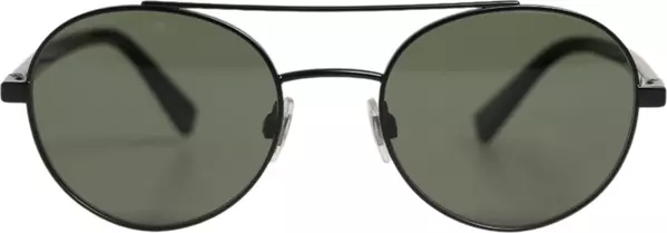 Matte Black Steel Frame Gray Lens Sunglasses