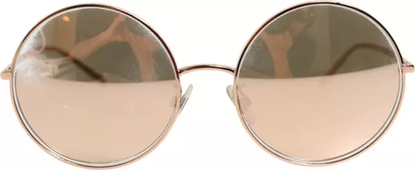 DG2215K Gold Metal Round Shades Eyewear Sunglasses