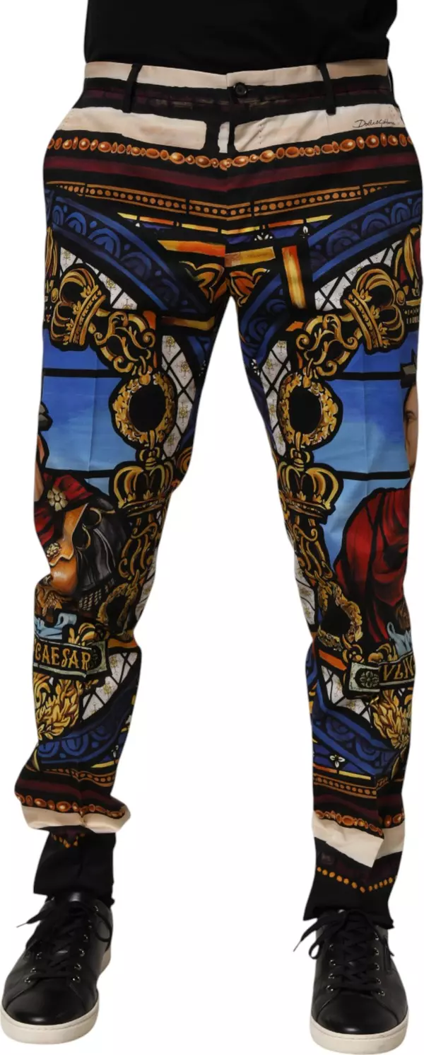 Multicolor Julias Ceasar Print Tapered Pants