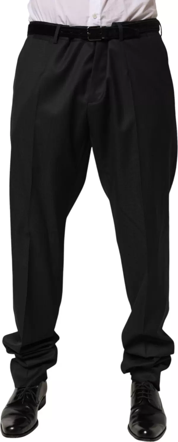 Black Wool Formal Dress Men Trouser Pants