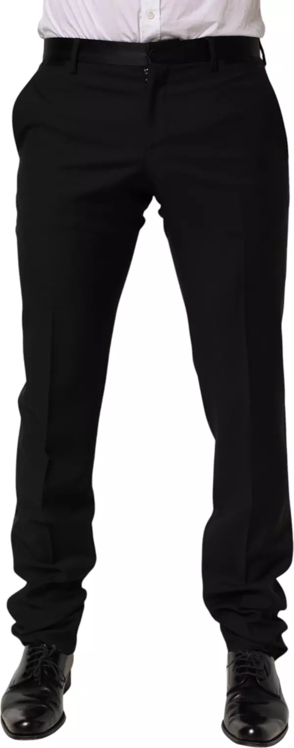Black Wool Formal Dress Men Trouser Pants