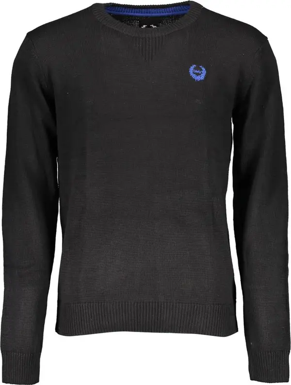 Black Cotton Men Sweater
