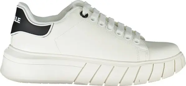 White Polyurethane Women Sneaker