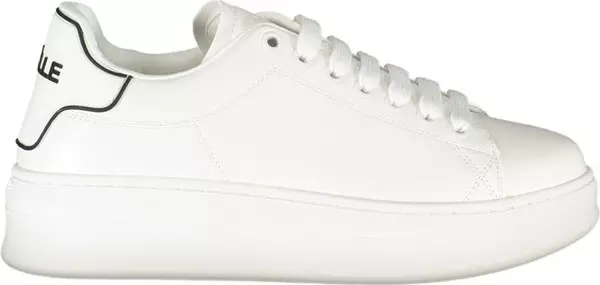 White Polyurethane Women Sneaker