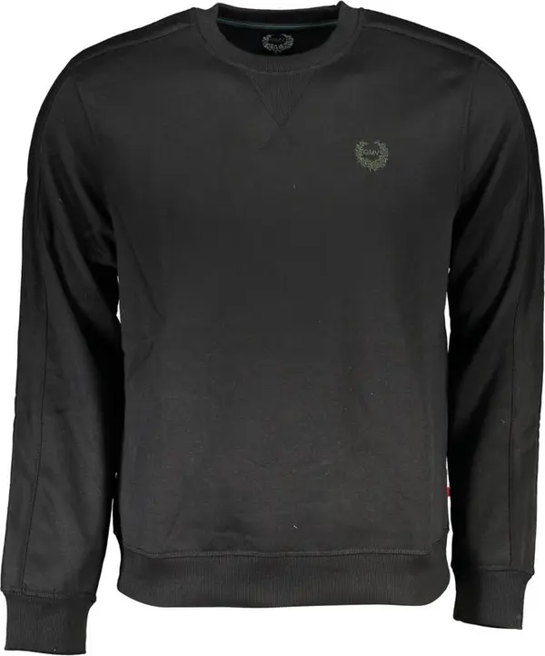 Black Polyester Men Sweatshirt