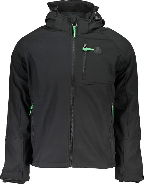 Black Polyester Men's Jacket