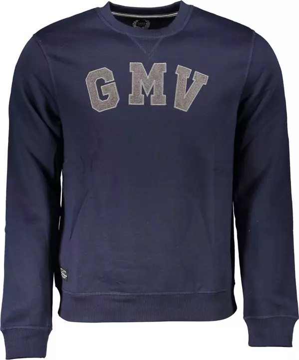 Blue Polyester Men Sweatshirt