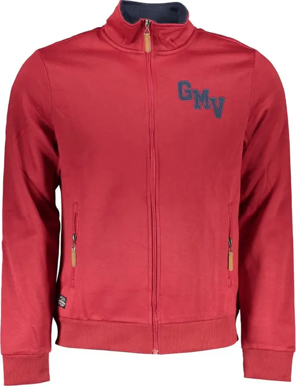 Red Polyester Men Sweatshirt