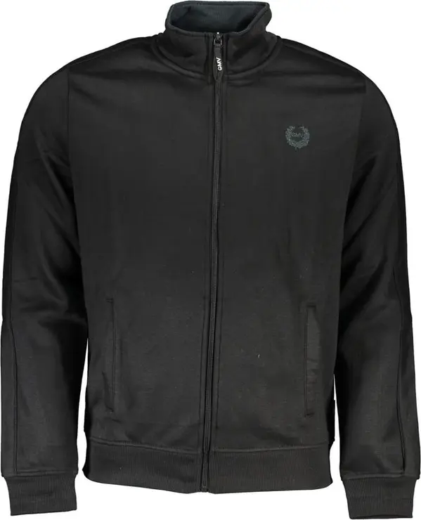 Black Polyester Men Sweatshirt