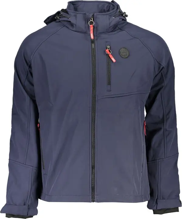 Blue Polyester Men's Jacket