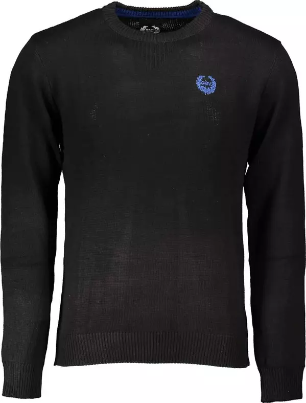 Black Cotton Men's Sweater
