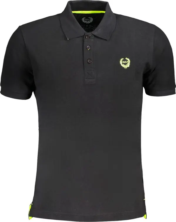 Black Cotton Men Polo Shirt