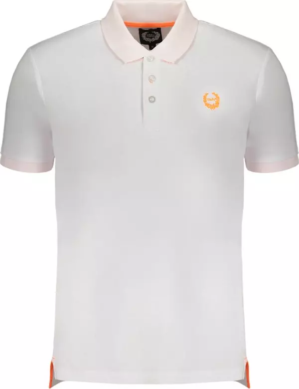 White Cotton Men Polo Shirt