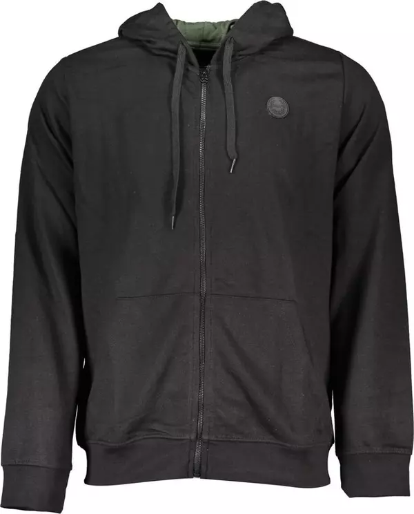 Black Cotton Men's Hooded Sweatshirt