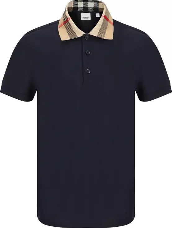 Blue Cotton Polo Shirt
