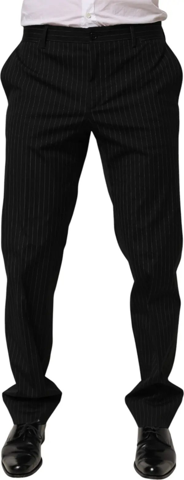 Black Striped Dress Formal Men Trouser Pants