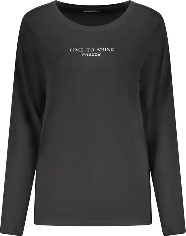 Black Cotton Women T-Shirt