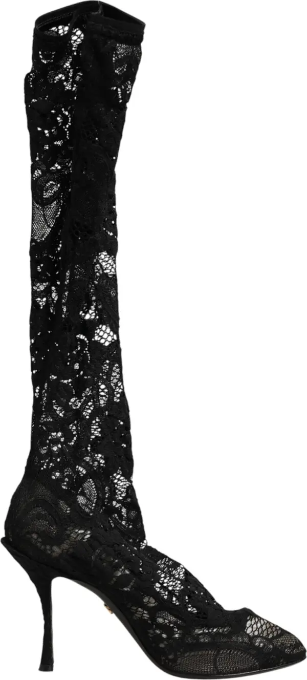 Black Pumps Taormina Lace Socks Boots Shoes