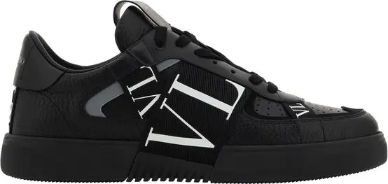 Black Leather VL7N Sneakers