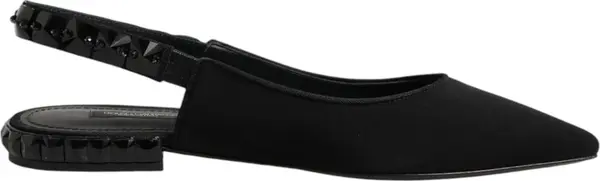 Black Crystal Charmeuse Slingback Shoes