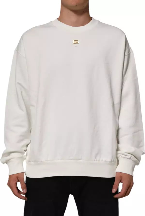 White DG Logo Crew Neck Sweatshirt Sweater