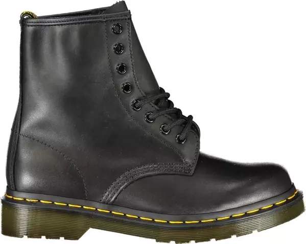 Black Leather Unisex Ankle Boot