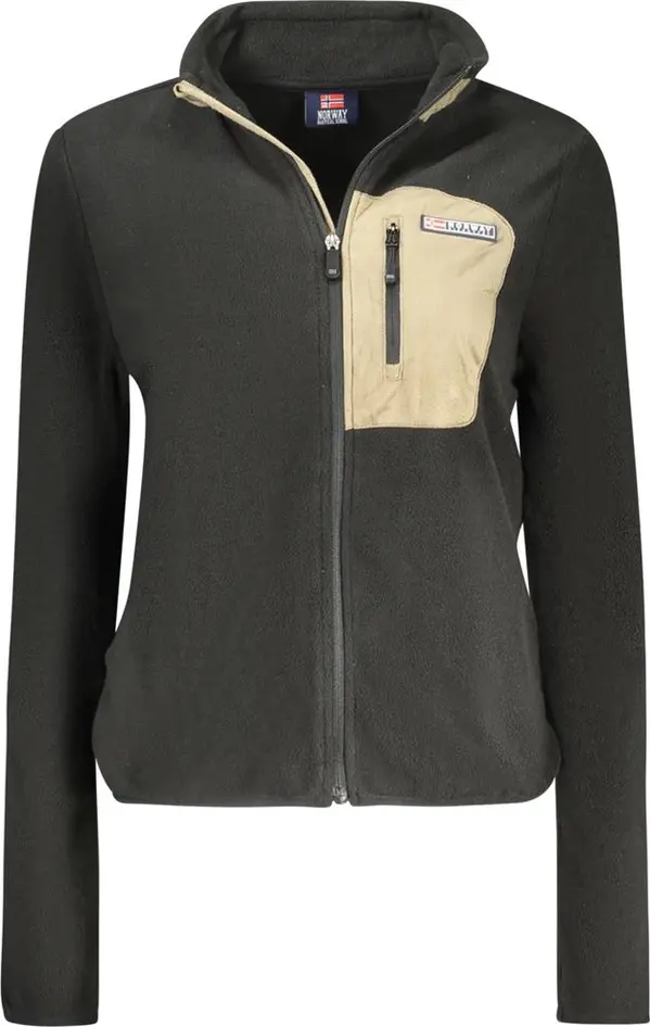 Black Polyester Women Sweatshirt