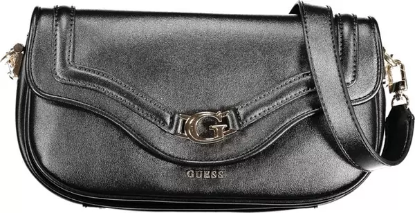 Black Polyurethane Women Handbag