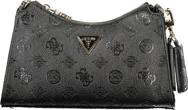 Black Polyurethane Women Handbag