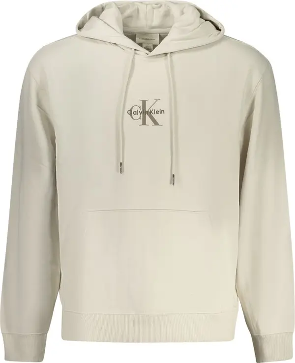 Beige Cotton Men's Hoodie