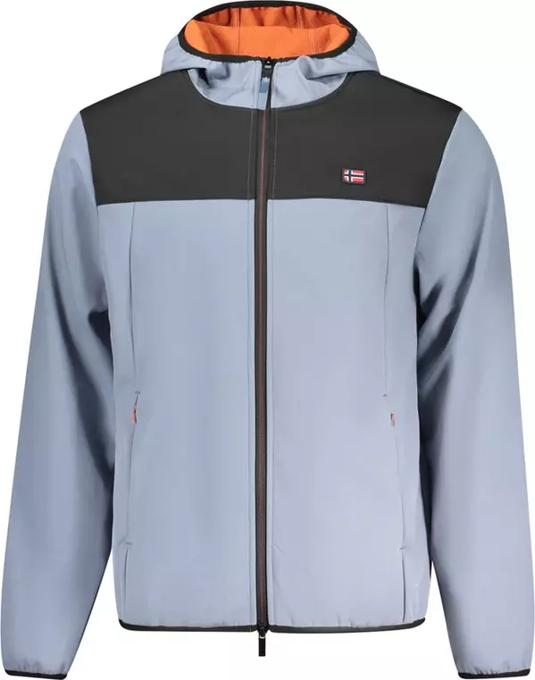 Blue Polyester Men's Jacket