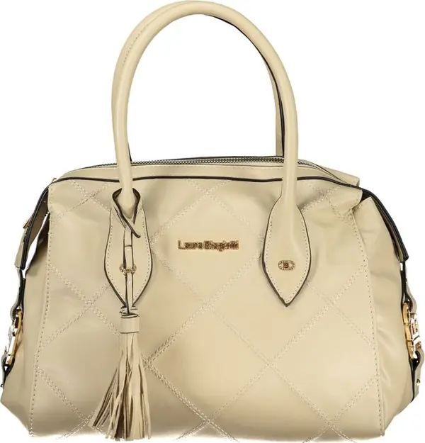 Beige PVC Women Handbag