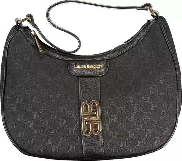 Black Polyester Women Handbag