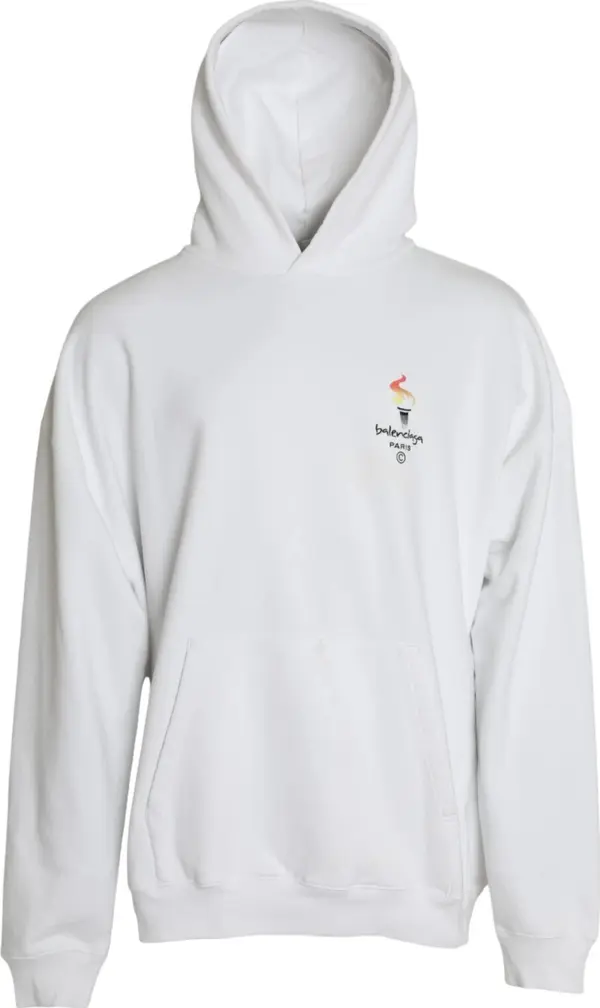 White Cotton Hooded Pullover OVERSIZE Sweater
