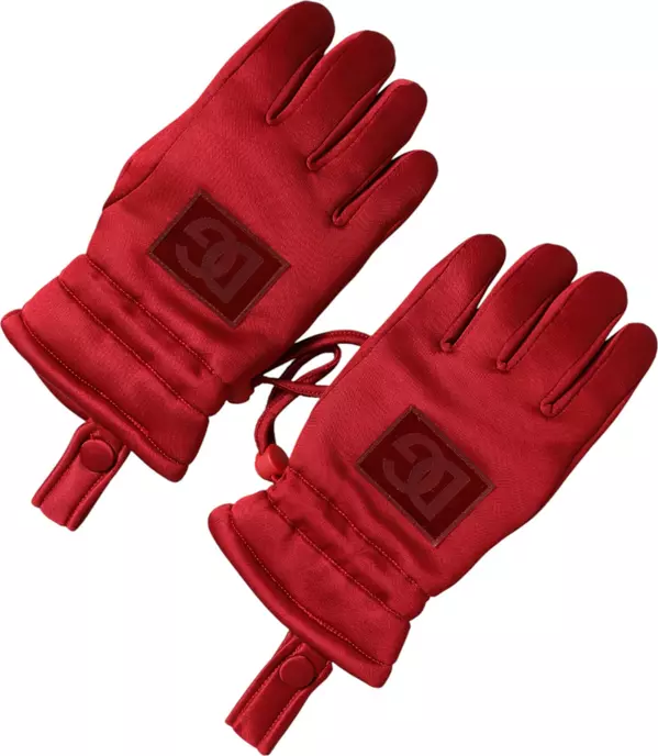 Red Viscose Motorcycle Biker Mitten Gloves