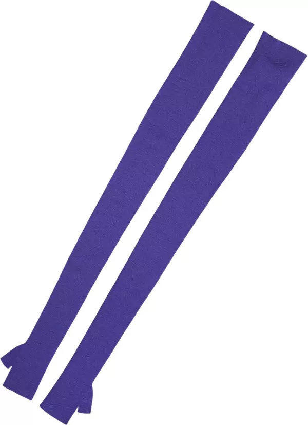 Violet Wool Fingerless Elbow Length Mitten Gloves