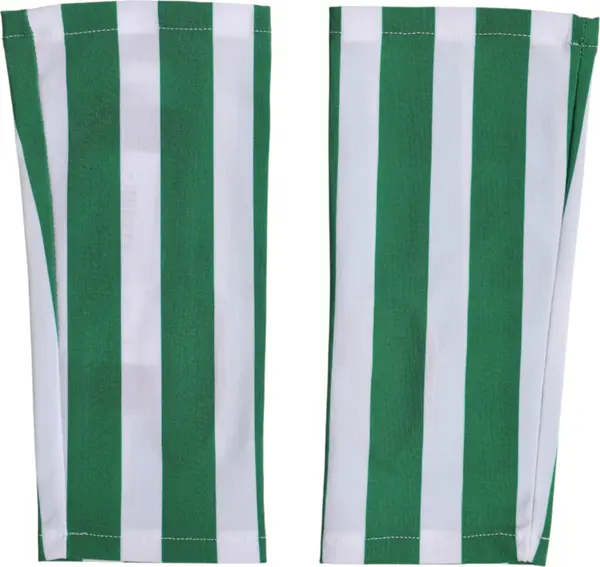 Green White Nylon Fingerless Wrist Length Gloves