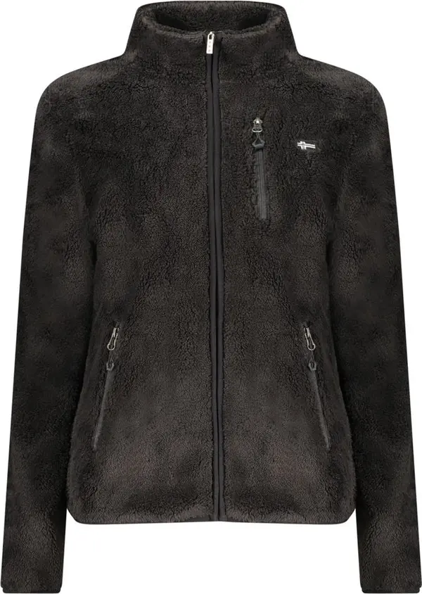 Black Polyester Women Sweatshirt