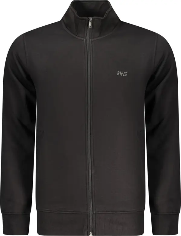 Black Cotton Men Sweatshirt