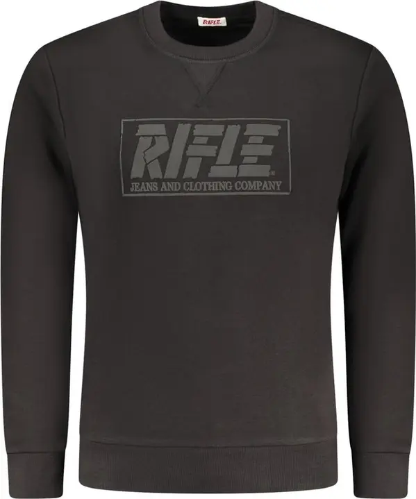 Black Cotton Men Sweatshirt