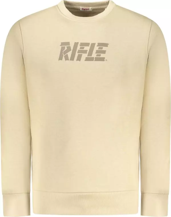 Beige Cotton Men Sweatshirt