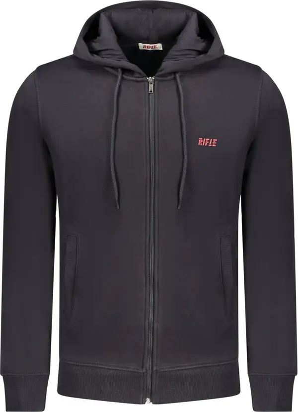 Blue Cotton Men's Hooded Sweatshirt