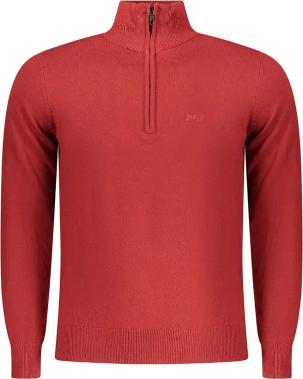 Red Polyester Men Sweater