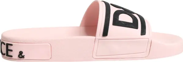 Pink Rubber Slides Sandals Beachwear Shoes