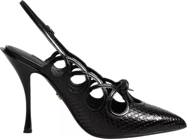 Leather High Heels Slingback Shoes